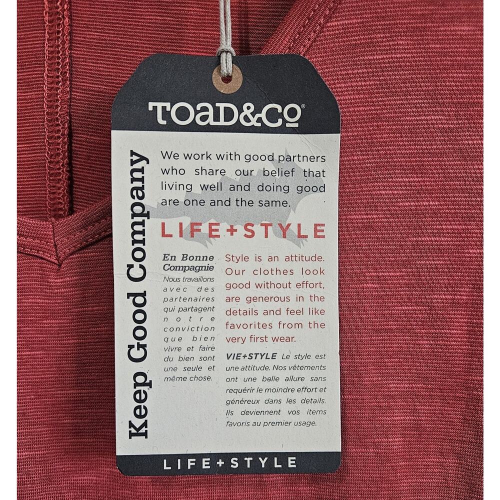 TOAD & CO XL Marley Dress Hibiscus Short Slv Organic Cotton Tencel NEW No Belt - Picture 5 of 8